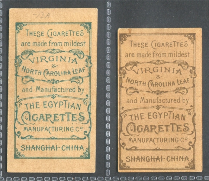 1910's Egyptian Cigarettes (Shanghai, China) Lot of (2) Type Cards