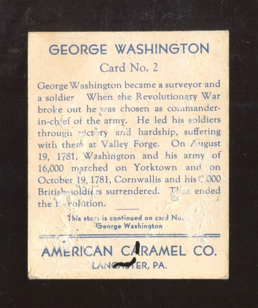 R14 American Caramel Company American Historical Characters - George Washington #2