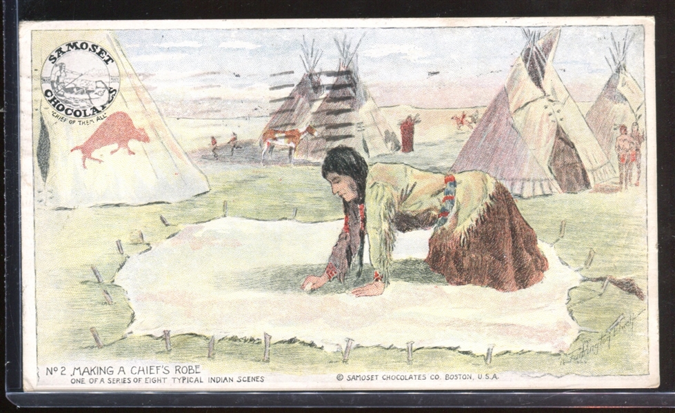 E-UNC Samoset Chocolates Indian Postcards Lot of (2)