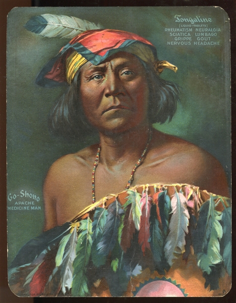 Amazing Tongaline Go-Shono Apache Medicine Man Advertising Panel