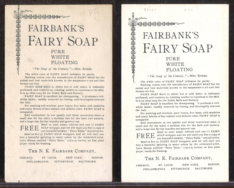 H340-2 Fairbanks Fairy Soap Near Complete Set of (11/12) Plus Extra Wesley Merritt