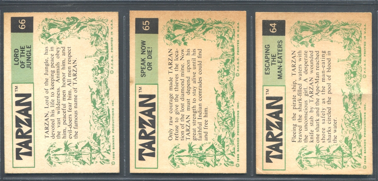 1966 Philadelphia Gum Tarzan Complete Set of (66) Plus Wrapper