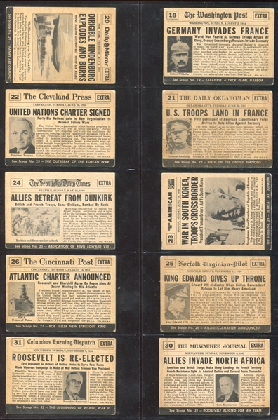 1954 Topps Scoop Partial Set of (127/156) Cards with Babe Ruth