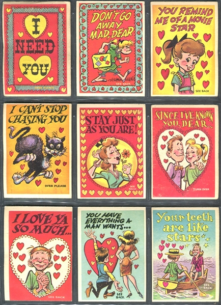 1959 Topps Funny Valentines Near Complete Set of (65/66) Cards