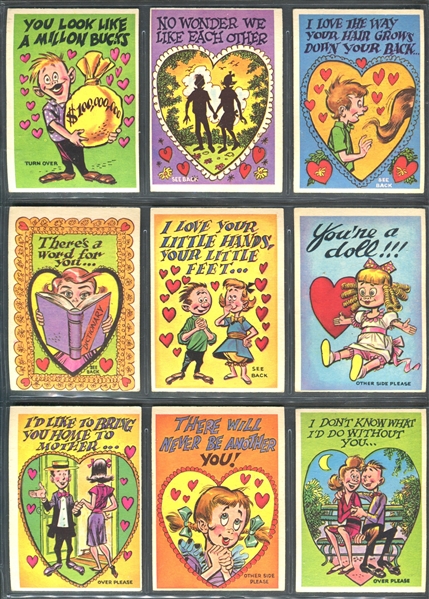 1959 Topps Funny Valentines Near Complete Set of (65/66) Cards