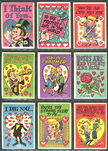 1959 Topps Funny Valentines Near Complete Set of (65/66) Cards