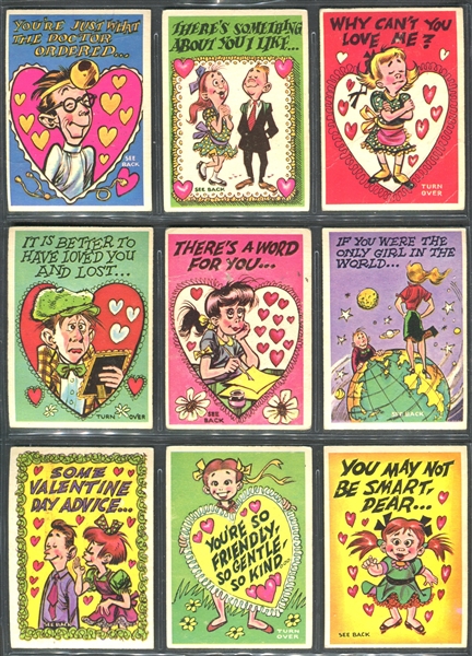 1959 Topps Funny Valentines Near Complete Set of (65/66) Cards