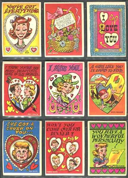 1959 Topps Funny Valentines Near Complete Set of (65/66) Cards