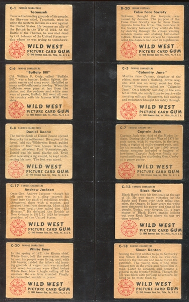 1949 Bowman Wild West Lot of (128) Cards