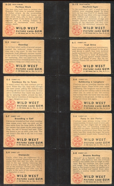 1949 Bowman Wild West Lot of (128) Cards