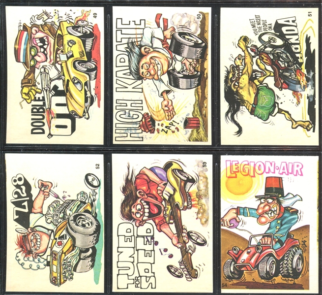 1973 Donruss Fabulous Odd Rods Complete Set of (66) Stickers