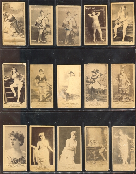 N145 Duke Cross Cut Cigarettes Actresses Lot of (58) Cards