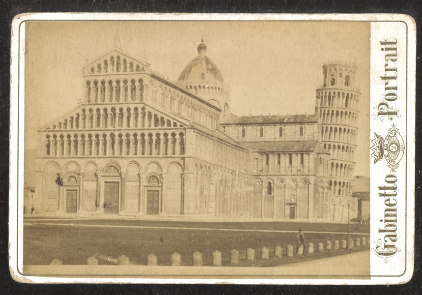 Fantastic 1890's Cabinet Photo of Leaning Tower of Pisa