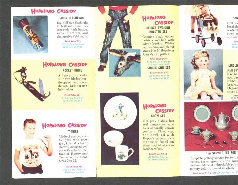 1957 Med-O-Pure Dairy Foods Brochure with Mickey Mantle and Hopalong Cassidy