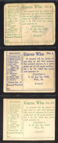 R63 Goldenburg Guess Who? Lot of (3) Cards