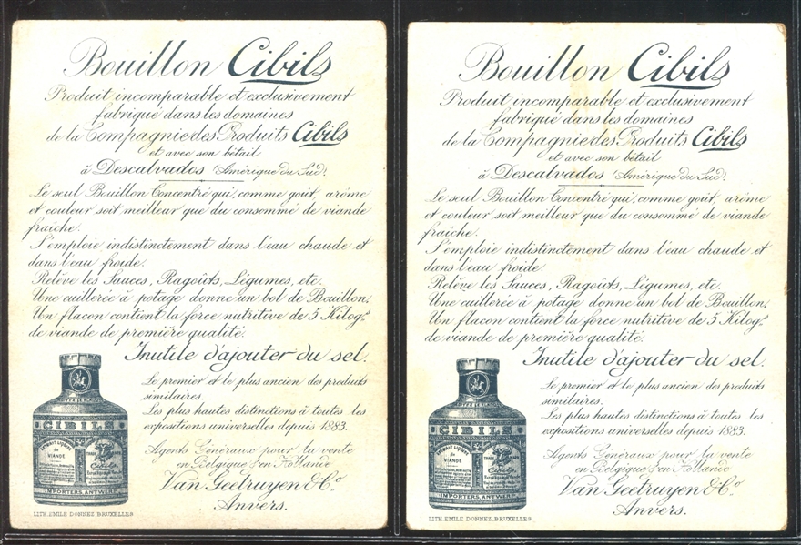 1910's/1920's Cibils Bouillon (France) French Country Life Trade Card Lot of (6) 