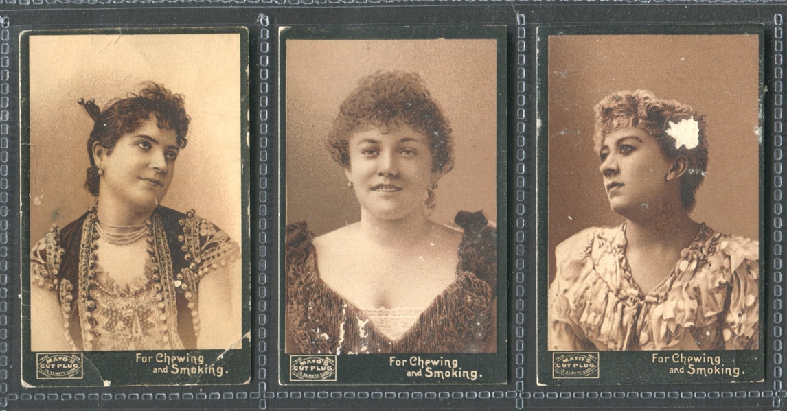 N298 Mayo Cut Plug Actresses (Black Border) Lot of (3) Cards