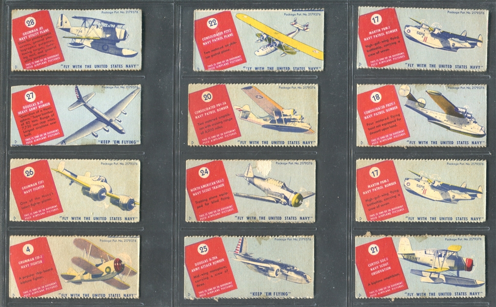 R8-2 Peco Candies Airplane Pictures Lot of (12) Cards