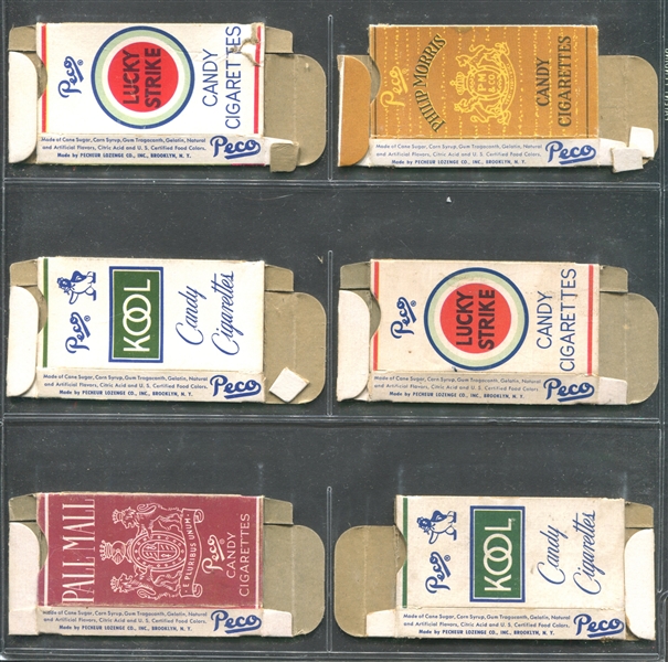 R800 Peco Candies Ships and Planes (Small) Lot of (6) Complete Candy Cigarette Boxes