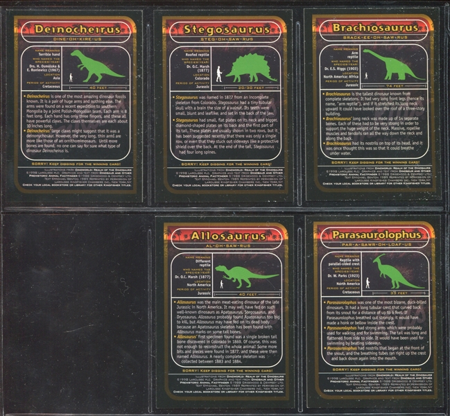 1998 Iron Kids Bread Dinosaurs Complete Set of (5) Cards