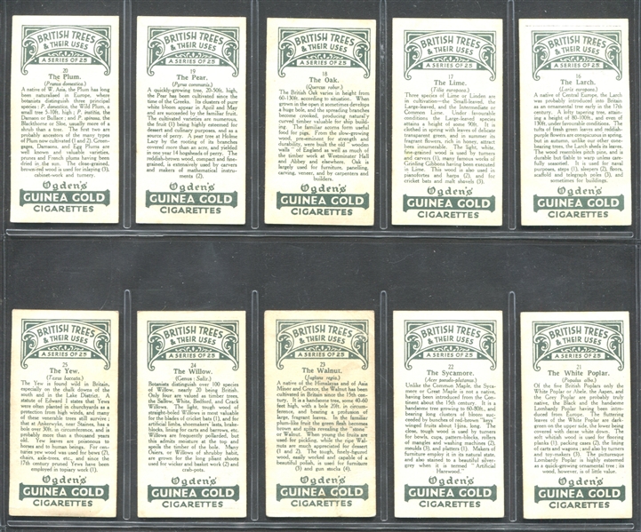 1927 Guinea Gold British Trees Complete Set of (25) Cards