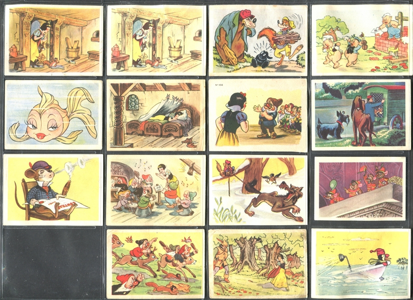 1930's/1940's De Beukelaer and Others Disney Card Lot of (15) Cards