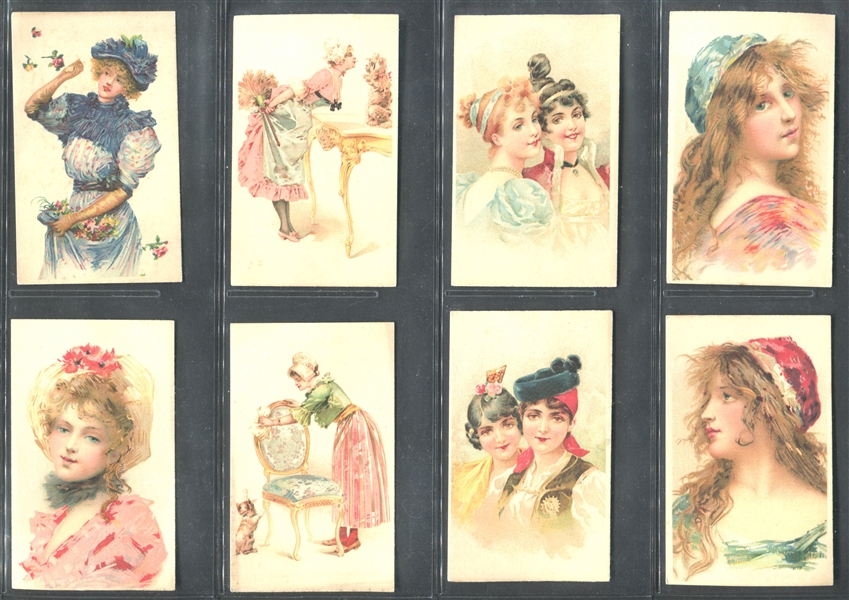 Fantastic Small Blank Trade Card Stock Actresses and Pretty Ladies Lot of (19) Cards