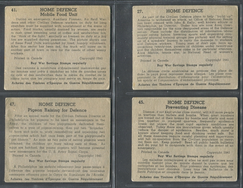 V277 O-Pee-Chee Home Defence Lot of (4) Cards