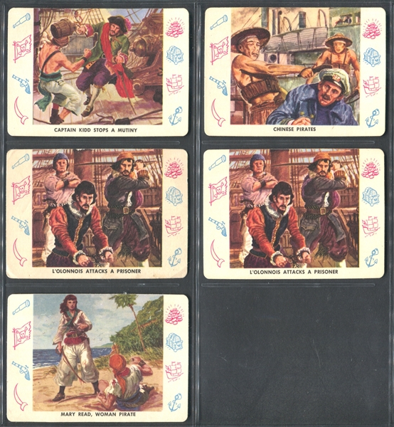 R754 Card-O Mixed Subject Trading Cards Lot of (5) Pirates