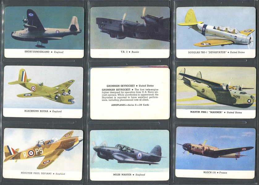 R112 Card-O Airplane Cards Mixed Lot of (129) Cards