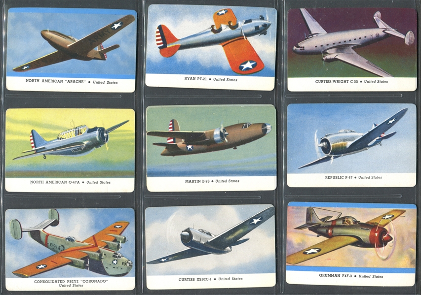 R112 Card-O Airplane Cards Mixed Lot of (129) Cards