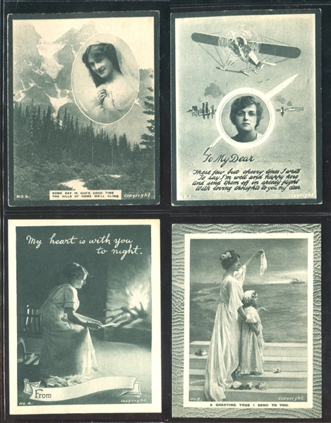 1916 The Red Letter (UK) Midget Message Cards Lot of (11) Cards