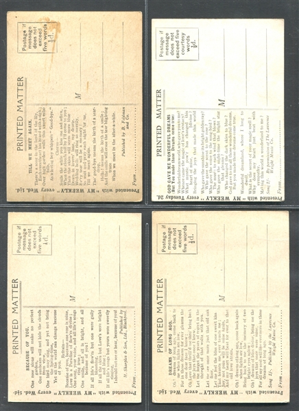 1910's Bamforth (UK) My Weekly Trade Cards Lot of (5) 