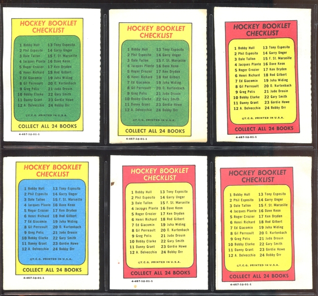 1971/72 Topps Hockey Story Booklets Complete Set of (24) Booklets