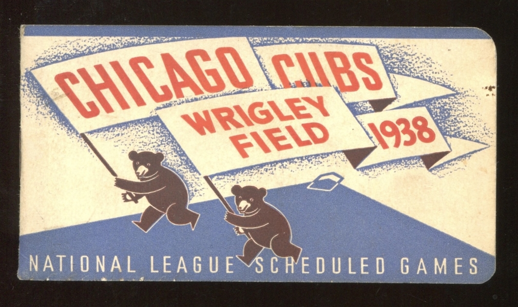 1938 Chicago Cubs National League Schedule Booklet