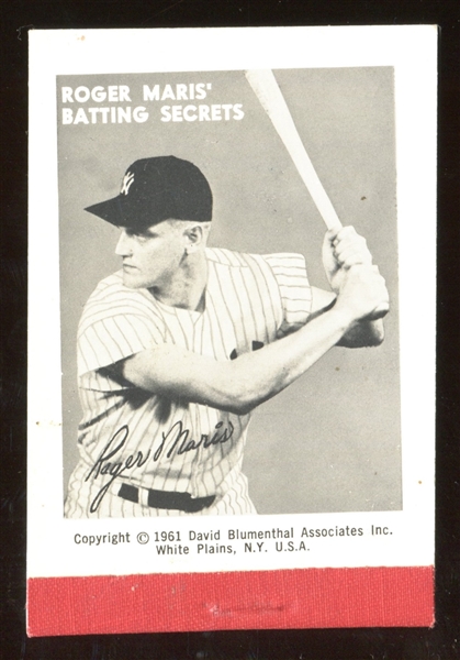 1961 David Blumenthal Assoc Roger Maris Batting Secrets Flipbook