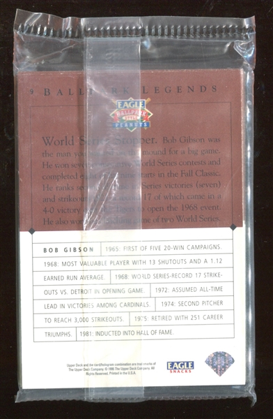 1995 Upper Deck / Eagle Peanut Baseball Legends Pack with Nolan Ryan showing