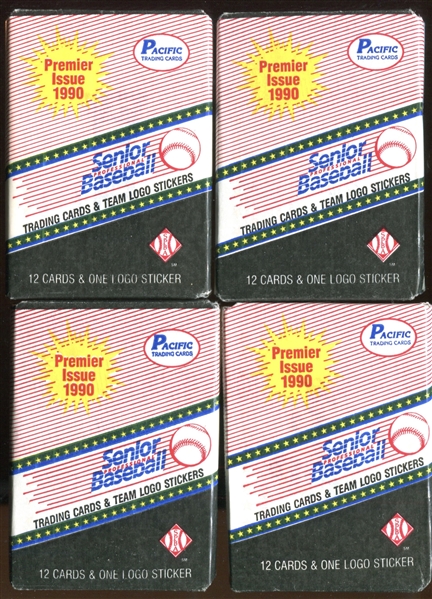 1990 Pacific Senior Baseball Lot of (4) Unopened Packs