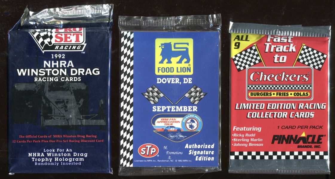 1990's Lot of (3) Unopened Racing Wax Packs