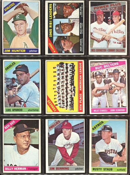 1966 Topps Baseball Lot of (131) Different G to VGEX Cards