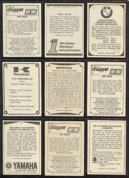 1972 Donruss Choppers and Hot Bikes Complete Set of (66) Cards