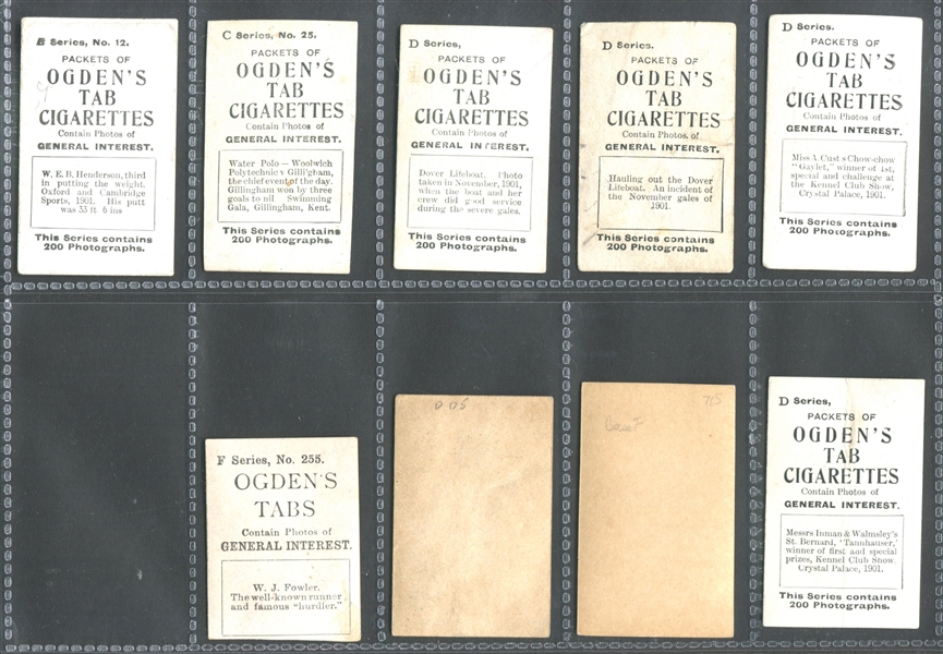 1910's Ogden's Tab (UK) General Subjects Lot of (29) Cards