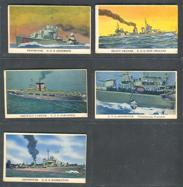 R169 Cameron Sales Warships Lot of (5) Cards