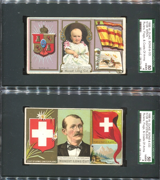 N126 Duke Honest Long Cut Rulers Lot of (4) SGC50 VG-EX 4 Cards