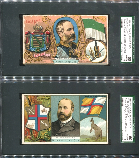 N126 Duke Honest Long Cut Rulers Lot of (4) SGC50 VG-EX 4 Cards