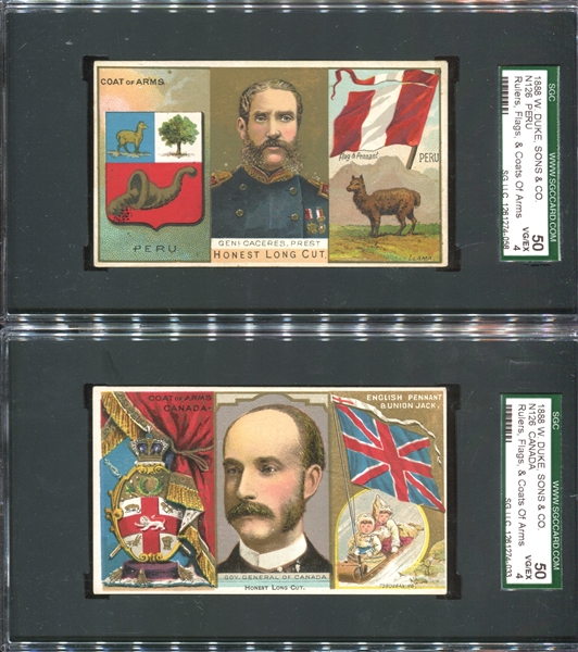 N126 Duke Honest Long Cut Rulers Lot of (4) SGC50 VG-EX 4 Cards