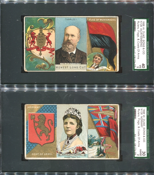 N126 Duke Honest Long Cut Rulers Lot of (3) SGC-Graded Cards