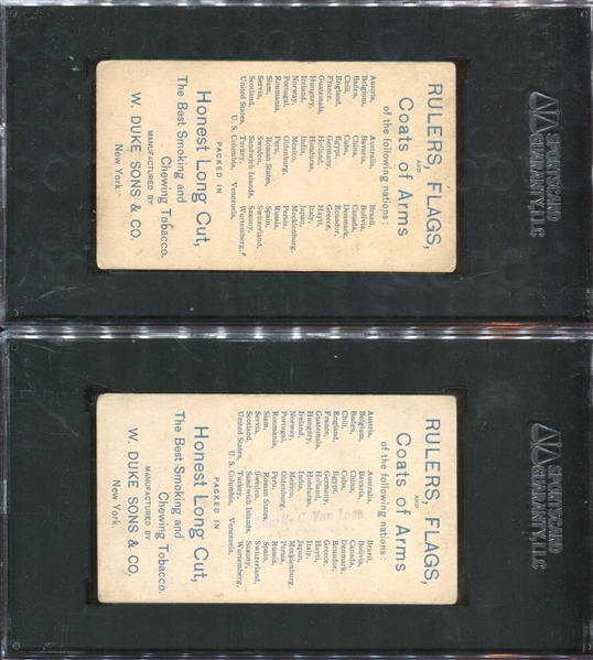 N126 Duke Honest Long Cut Rulers Lot of (3) SGC-Graded Cards