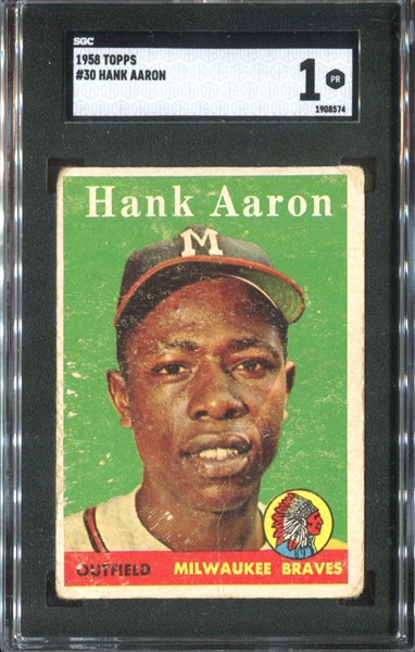 1958 Topps #30 Hank Aaron SGC1