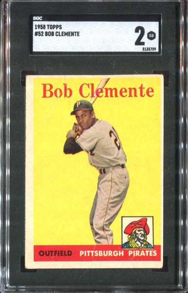 1958 Topps #52 Roberto Clemente SGC2 Good